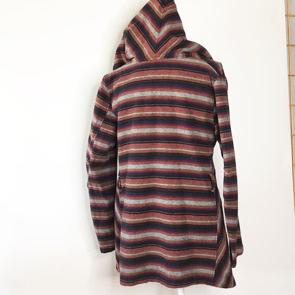 Obey Propaganda Hoodie Open Front Stripe Cotton Jacket No Belt - Picture 3 of 5